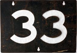 London County Council Tramways ROUTE NUMBER STENCIL for Kingsway Subway service 33 which ran from