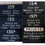 London Transport RT bus DESTINATION BLIND for the side/rear box (S) from Thornton Heath (TH)