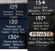 London Transport RT bus DESTINATION BLIND for the side/rear box (S) from Thornton Heath (TH)