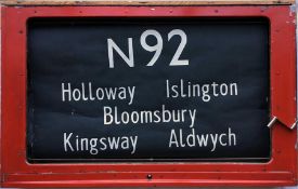 London Transport RT/RTL/RTW bus SIDE DESTINATION BLIND BOX, mounted in a wooden frame (minus