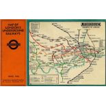 1927 London Underground linen-card POCKET MAP from the Stingemore-designed series of 1925-32. This