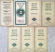 Selection of Green Line Coaches Ltd/London Transport items comprising October 1930 TIMETABLE LEAFLET