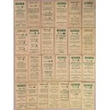 Selection of Green Line Coaches Ltd TIMETABLE LEAFLETS from 1931. All different (lettered) routes