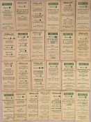 Selection of Green Line Coaches Ltd TIMETABLE LEAFLETS from 1931. All different (lettered) routes