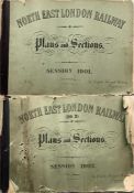 A pair of 1901/02 'elephant' FOLIOS of PLANS & SECTIONS for the North East London Railway, a planned