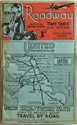 1934 'Roadway Official Motor Coach' TIMETABLE & GUIDE, the 'Early Summer' edition current to 15 July