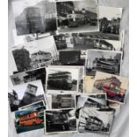 Quantity of larger-size London TROLLEYBUS PHOTOGRAPHS (approx 1/4, 1/2 and whole plate), mainly b&w.