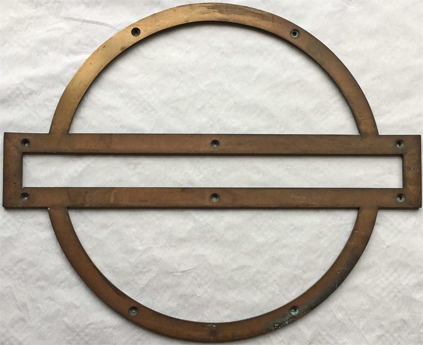 A London Underground bronze PLATFORM SIGN FRAME. Measures 17" across by 14" down (43cm x 35cm) and