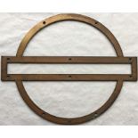 A London Underground bronze PLATFORM SIGN FRAME. Measures 17" across by 14" down (43cm x 35cm) and