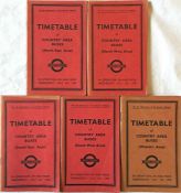 1939 London Transport OFFICIALS' TIMETABLE BOOKLETS for Country Buses. This is the complete set of