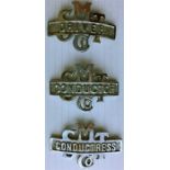A set of SMT (Scottish Motor Traction) 1950s CAP BADGES comprising Driver, Conductor and