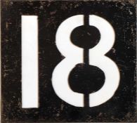 London Transport Tramways ROUTE NUMBER STENCIL for circular route 18 which ran from Purley to
