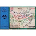 London Underground linen-card POCKET MAP from the Stingemore-designed series of 1925-32. This is the