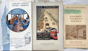 LCC Tramways PUBLICATIONS comprising the 1931 'Guide to the Kingsway Subway' following its re-
