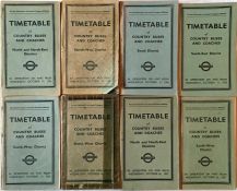 1956/57 London Transport OFFICIALS' TIMETABLE BOOKLETS for Country Buses and Coaches comprising