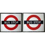 1940s/50s London Transport BUS STOP FLAG ('compulsory' version) of the flat, framed style (2