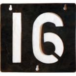 London Transport Tramways ROUTE NUMBER STENCIL for circular route 16 which ran from Purley to