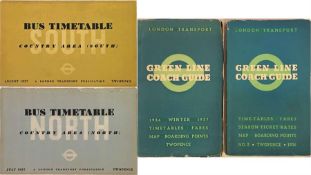 1930s London Transport TIMETABLE BOOKLETS comprising Country Area (North) July 1937, Country Area (