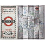 1928 London Underground MAP of the Electric Railways of London "What to see and how to travel".