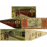 1907 London Underground Electric Railways advertising CARD with MAP, one of a series featuring