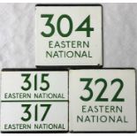 A selection of London Transport bus stop enamel E-PLATES for Eastern National routes 304, 315/317