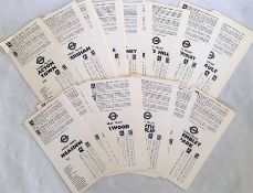 Set of 1964 London Underground CHEAP RETURN FARES LEAFLETS from 110 different stations, believed
