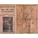 Croydon Corporation Tramways MAP AND GUIDE TO CAR SERVICES. Undated, style suggests c1915-1920.