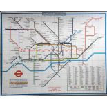 1973 London Underground quad-royal POSTER MAP officially laminated (matt finish) and mounted on