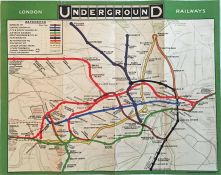 c1908 London Underground MAP, a single-sided issue probably produced for the Peter Robinson store,