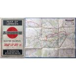 1913 London Underground POCKET MAP 'What to See and How to See it'. Issued at Electric Railway House