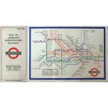 1933 first edition of the Harry Beck London Underground POCKET DIAGRAMMATIC CARD MAP with the famous