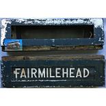 Pair of Edinburgh Corporation TRAM DESTINATION BOXES, one complete with original blind and key,