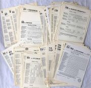 Large quantity of London Transport bus stop PANEL TIMETABLES dated from 1950-1978 (mostly 1950s/60s)