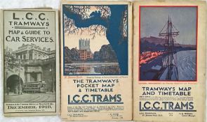 London County Council Tramways POCKET MAPS AND GUIDES/TIMETABLES dated December 1913 (in excellent