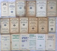 Quantity of LGOC/London Transport bus TIMETABLE LEAFLETS dated between 1929 and 1969, the majority