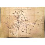 A large MAP of London County Council Tramways, probably for official purposes. Shows the system on