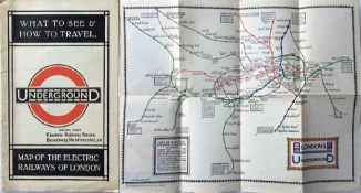 1922 London Underground MAP OF THE ELECTRIC RAILWAYS OF LONDON 'What to See & How to Travel' with