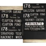 London Transport RLH bus DESTINATION BLIND for the front/side box (W) from Dalston (D) garage