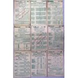 Selection of Green Line Coaches Ltd TIMETABLE FLYERS, double-sided, from 1931. All different (