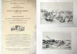 Original 1838 FOLDER (14" x 20") with LITHOGRAPHED DRAWINGS (Part 2) by John C Bourne of the