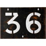 London Transport Tramways ROUTE NUMBER STENCIL for Abbey Wood circular service 36 via the