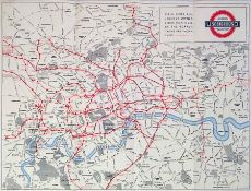 London Transport Underground MAP. A special printing produced to accompany the 1934 Report &