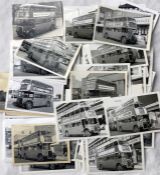 Quantity of b&w BUS PHOTOGRAPHS of London Transport RTL-class buses in service in the late 1950s/