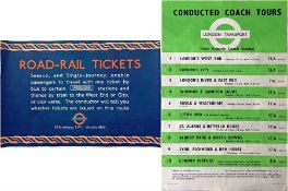 Original London Transport POSTERS comprising 1934 'Road-Rail Tickets' with a classic art-deco border