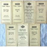 Selection of London General Omnibus Co Ltd TIMETABLE LEAFLETS (thin card) dated between 1925-1931