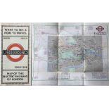 1924/5 London Underground MAP of the Electric Railways of London "What to see and how to travel".