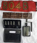 London Transport Trolleybus ITEMS comprising the FLEETNUMBER PANEL cut out from the side of East