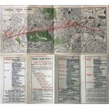 c1902 Central London Railway fold-out POCKET MAP produced to promote its service from Bank to