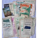 2 selections of 1930s onwards COACH SERVICE LEAFLETS, the first comprising 12 different items for