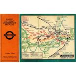 London Underground linen-card POCKET MAP from the Stingemore-designed series of 1925-32. This is the